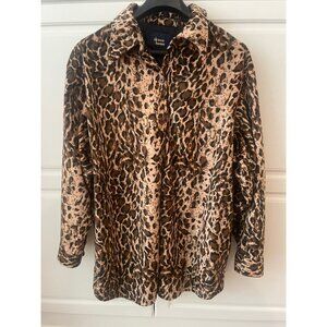 VTG Dennis Basso Leopard Cheetah Print Coat Jacket Shacket 1 X LARGE & Dustbag
